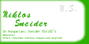 miklos sneider business card